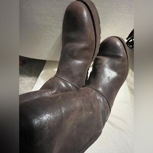 UGG Brown Leather Knee Boots